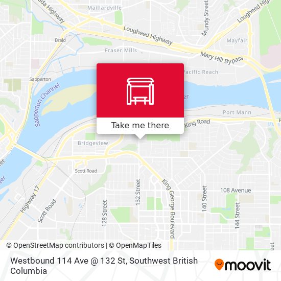 Westbound 114 Ave @ 132 St map