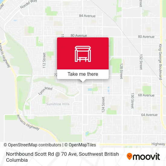 Northbound Scott Rd @ 70 Ave map