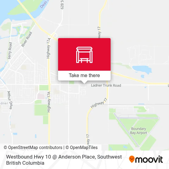 Westbound Hwy 10 @ Anderson Place map