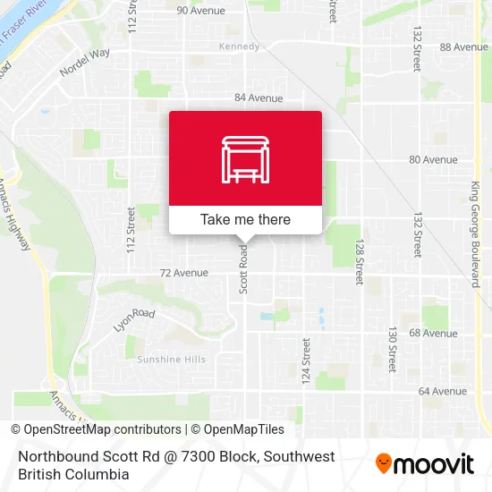 Northbound Scott Rd @ 7300 Block map