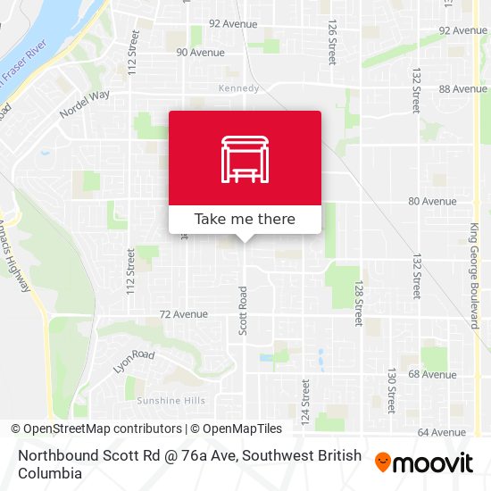 Northbound Scott Rd @ 76a Ave map
