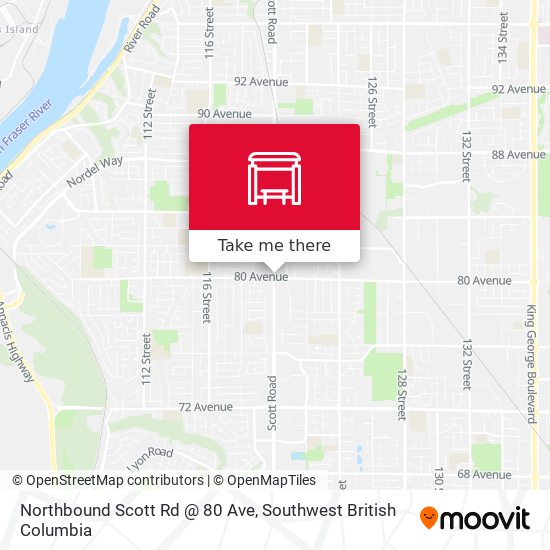 Northbound Scott Rd @ 80 Ave map