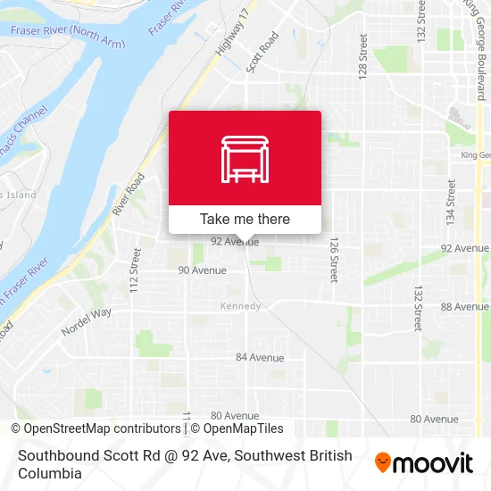 Southbound Scott Rd @ 92 Ave map