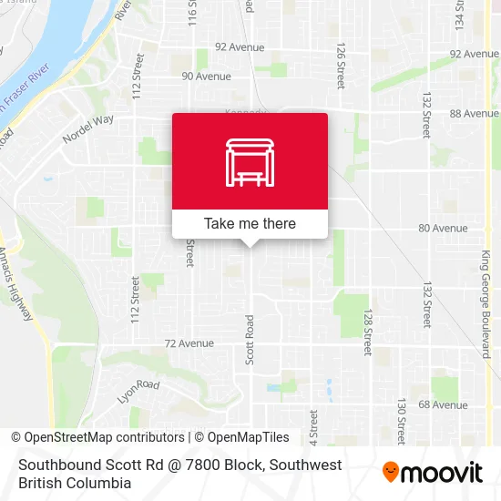 Southbound Scott Rd @ 7800 Block map