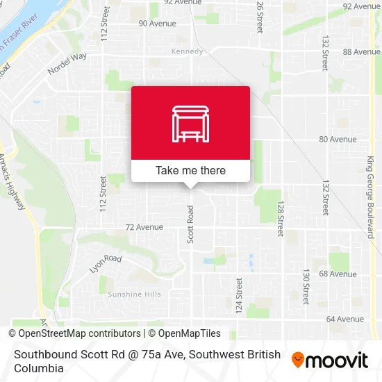 Southbound Scott Rd @ 75a Ave map