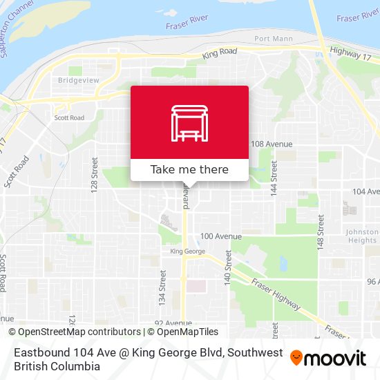 Eastbound 104 Ave @ King George Blvd map