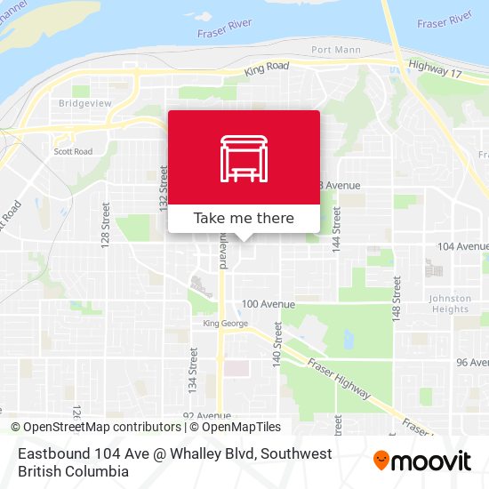 Eastbound 104 Ave @ Whalley Blvd map