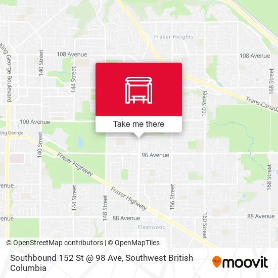 Southbound 152 St @ 98 Ave map