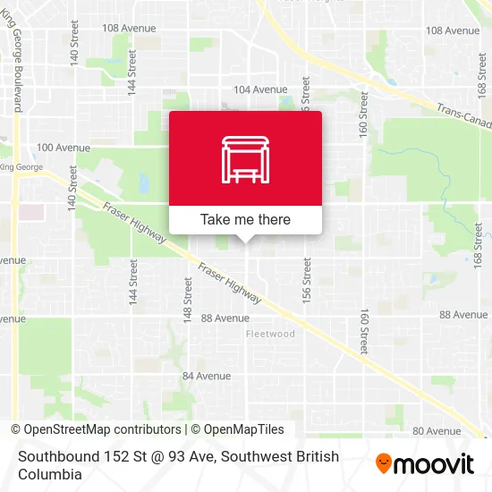 Southbound 152 St @ 93 Ave map