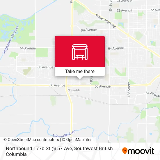 Northbound 177b St @ 57 Ave map