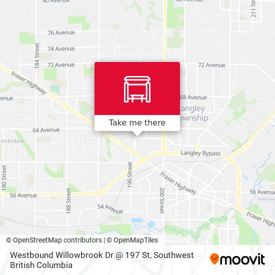 Westbound Willowbrook Dr @ 197 St map