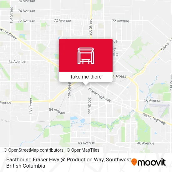 Eastbound Fraser Hwy @ Production Way map