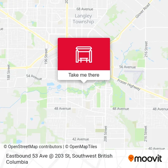 Eastbound 53 Ave @ 203 St map