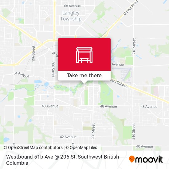 Westbound 51b Ave @ 206 St map