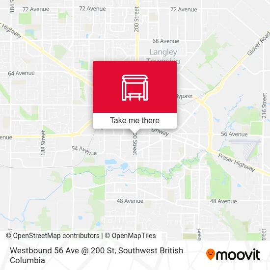 Westbound 56 Ave @ 200 St map