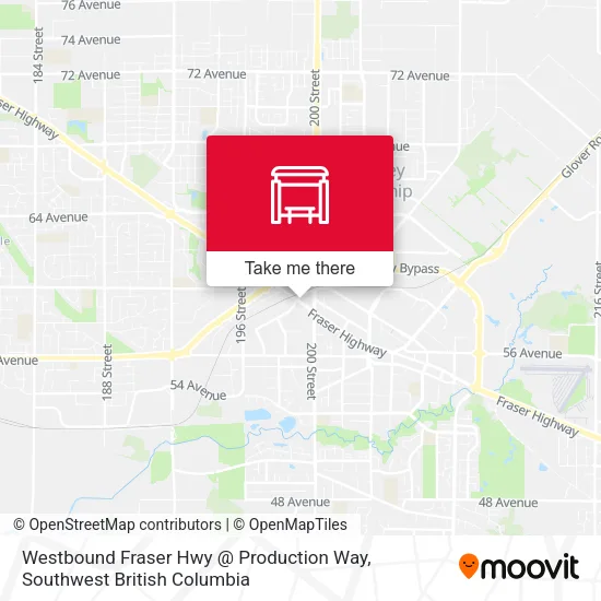 Westbound Fraser Hwy @ Production Way map