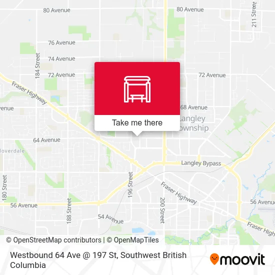 Westbound 64 Ave @ 197 St map