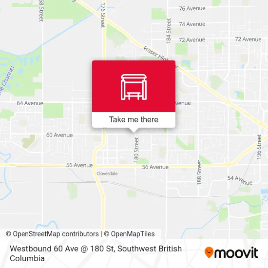 Westbound 60 Ave @ 180 St map