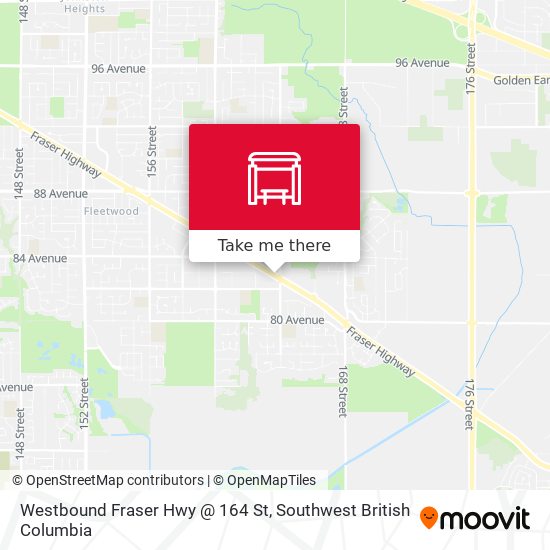 Westbound Fraser Hwy @ 164 St map