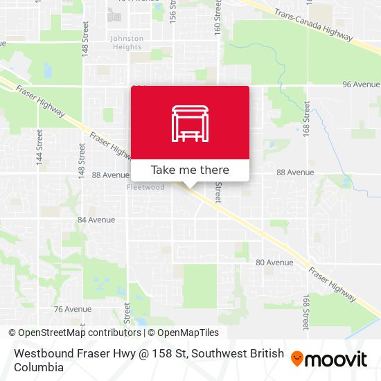 Westbound Fraser Hwy @ 158 St map