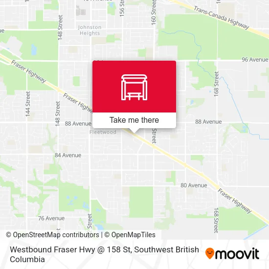 Westbound Fraser Hwy @ 158 St map