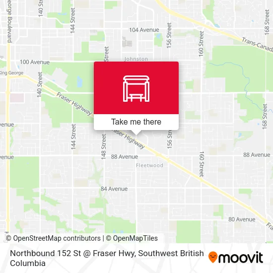 Northbound 152 St @ Fraser Hwy map