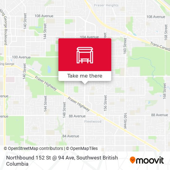 Northbound 152 St @ 94 Ave map