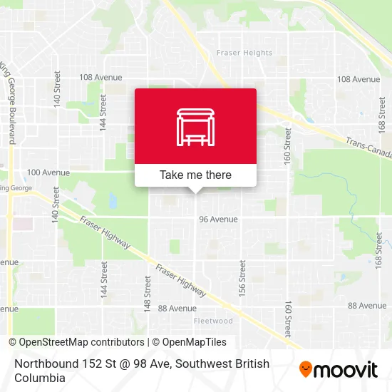 Northbound 152 St @ 98 Ave map