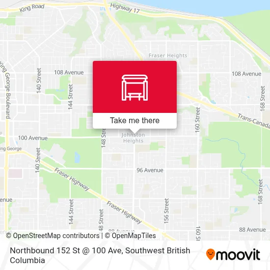 Northbound 152 St @ 100 Ave map