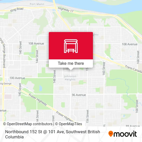Northbound 152 St @ 101 Ave map