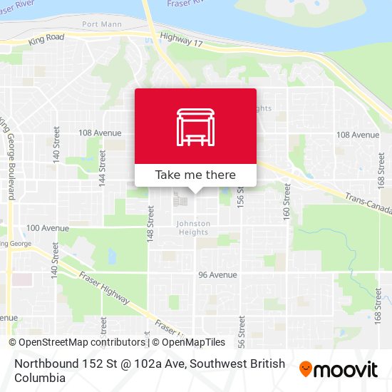 Northbound 152 St @ 102a Ave map