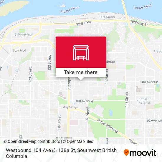 Westbound 104 Ave @ 138a St map