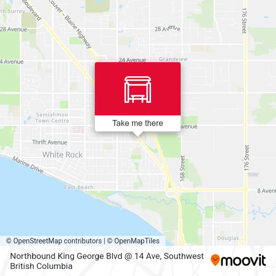 Northbound King George Blvd @ 14 Ave map