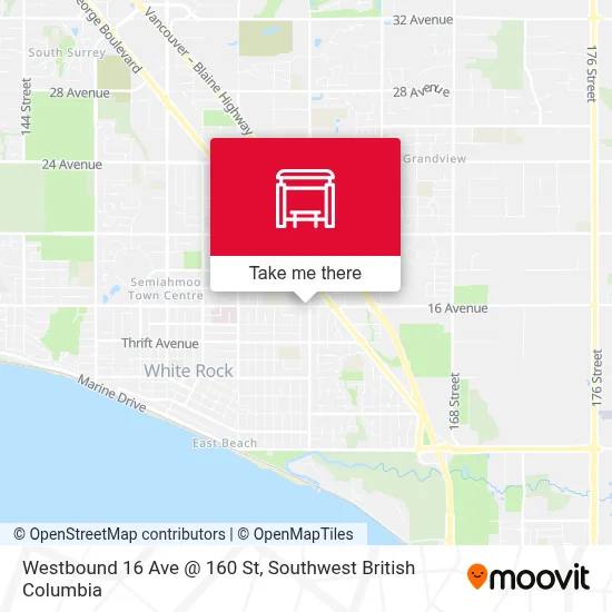 Westbound 16 Ave @ 160 St map