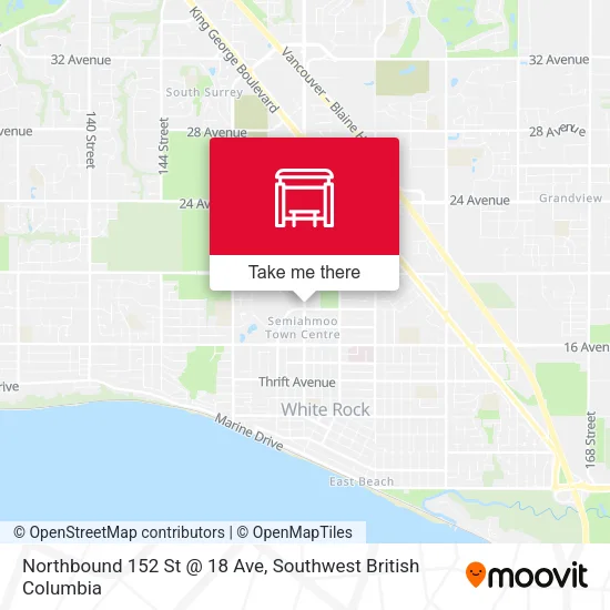 Northbound 152 St @ 18 Ave map