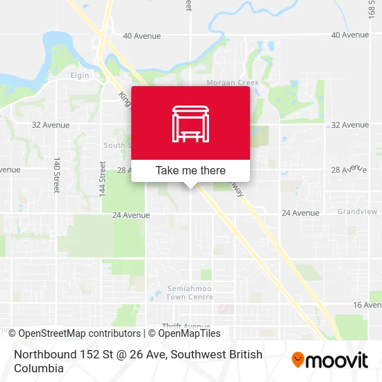 Northbound 152 St @ 26 Ave map
