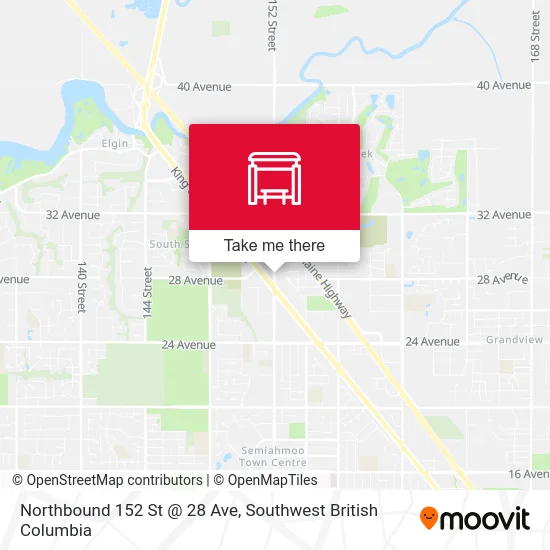 Northbound 152 St @ 28 Ave map