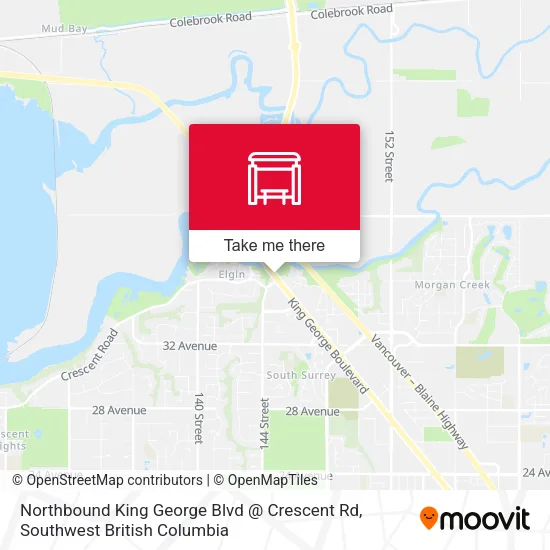 Northbound King George Blvd @ Crescent Rd map