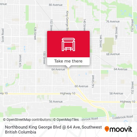 Northbound King George Blvd @ 64 Ave map