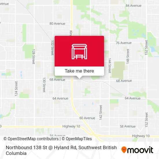 Northbound 138 St @ Hyland Rd map