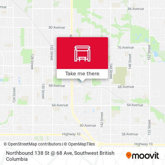 Northbound 138 St @ 68 Ave map