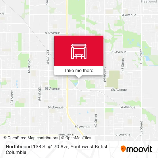 Northbound 138 St @ 70 Ave map