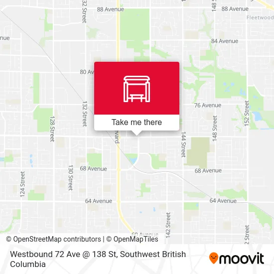 Westbound 72 Ave @ 138 St map