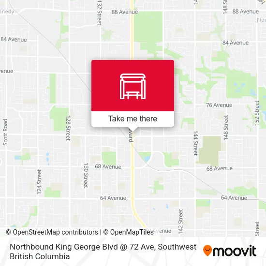 Northbound King George Blvd @ 72 Ave map