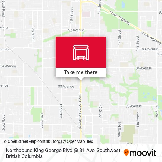 Northbound King George Blvd @ 81 Ave map
