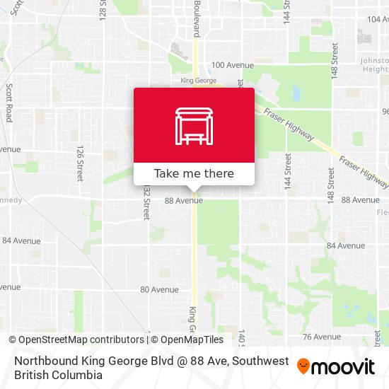 Northbound King George Blvd @ 88 Ave map