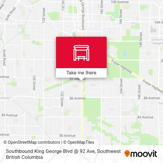 Southbound King George Blvd @ 92 Ave map
