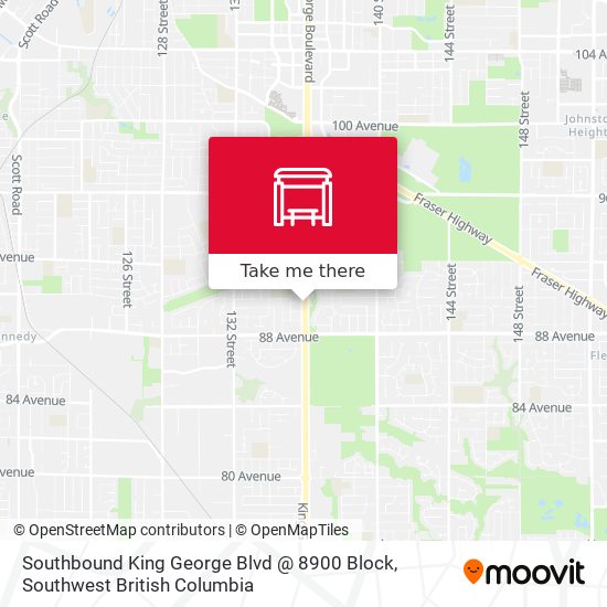 Southbound King George Blvd @ 8900 Block map