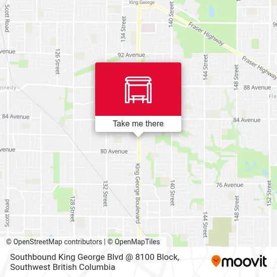 Southbound King George Blvd @ 8100 Block map