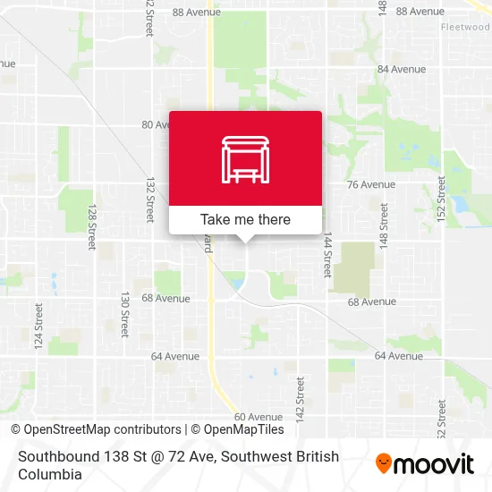 Southbound 138 St @ 72 Ave map